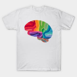 Embroidered Look - Rainbow Brain T-Shirt